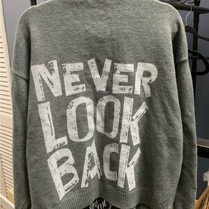 Gray Sweater with Bold Text Design